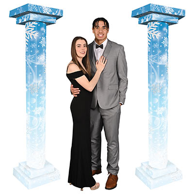 WINTER WONDERLAND 3-D TALL COLUMN PROPS