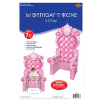 Pink 3-D 1st Birthday Throne Prop (1 per package)
