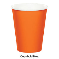 96ct Bulk Value Friendly Sunkissed Orange 9 oz Hot & Cold Cups