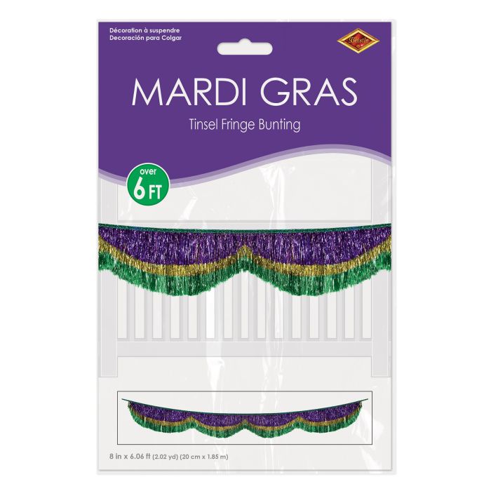 Mardi Gras 72.5 inch Tinsel Fringe Bunting