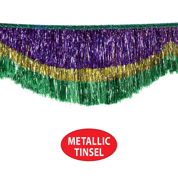 Mardi Gras 72.5 inch Tinsel Fringe Bunting