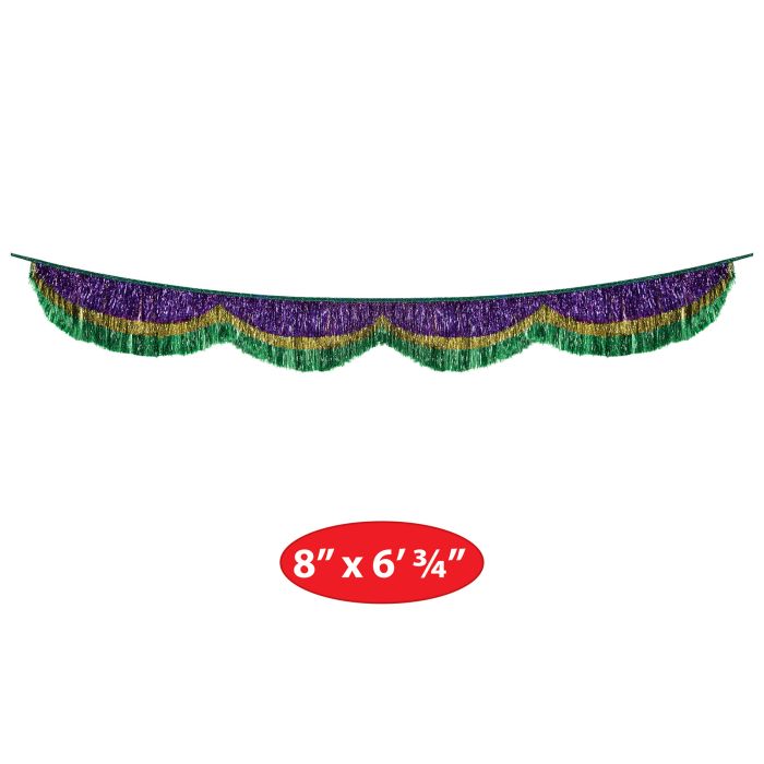 Mardi Gras 72.5 inch Tinsel Fringe Bunting