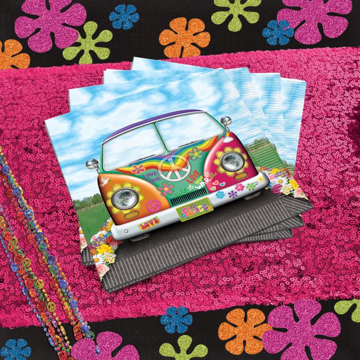 Hippie Bus Luncheon Napkins (16 per package)