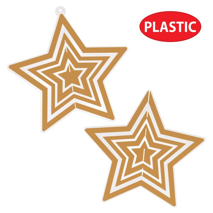 Gold 3-D Plastic Star Centerpiece