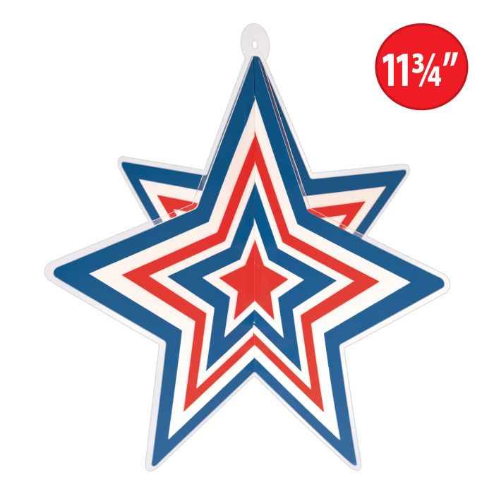 Red, White and Blue 3-D Plastic Star Centerpiece