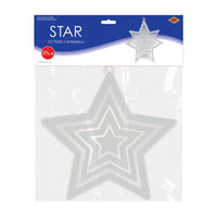Silver 3-D Plastic Star Centerpiece