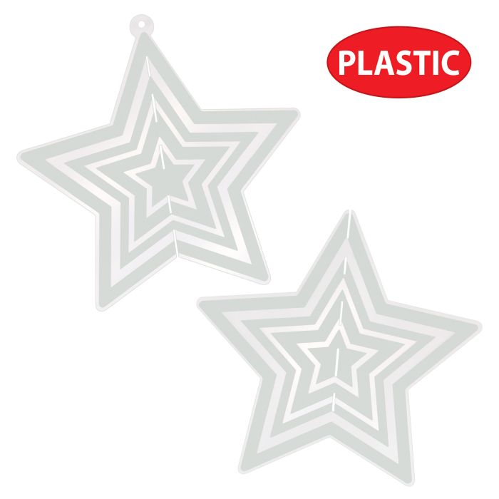 Silver 3-D Plastic Star Centerpiece