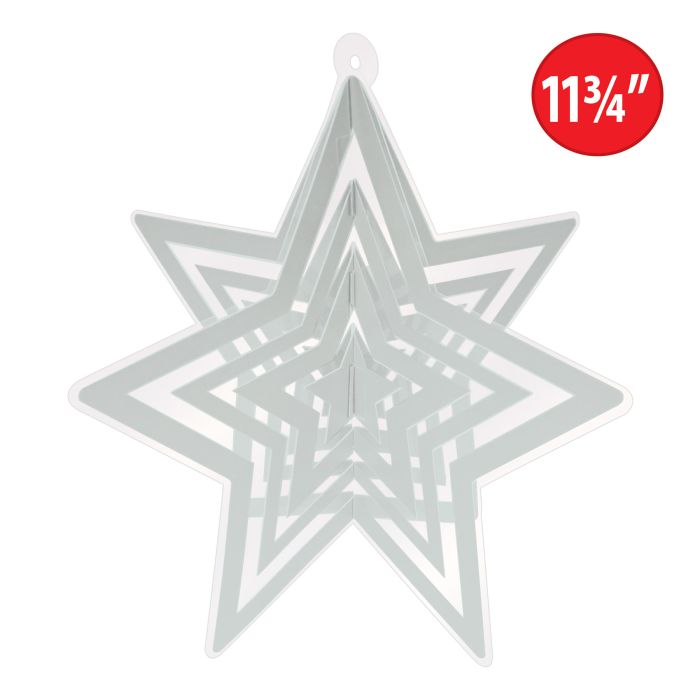 Silver 3-D Plastic Star Centerpiece