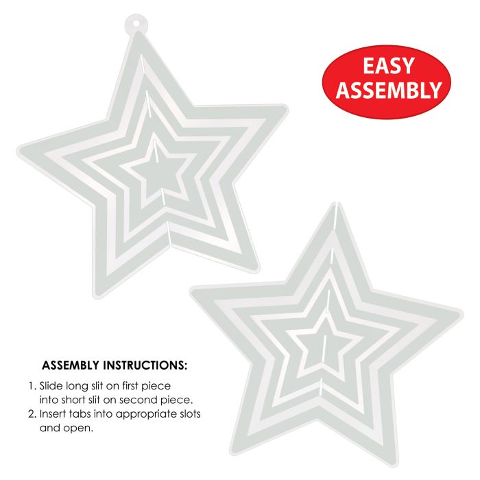 Silver 3-D Plastic Star Centerpiece