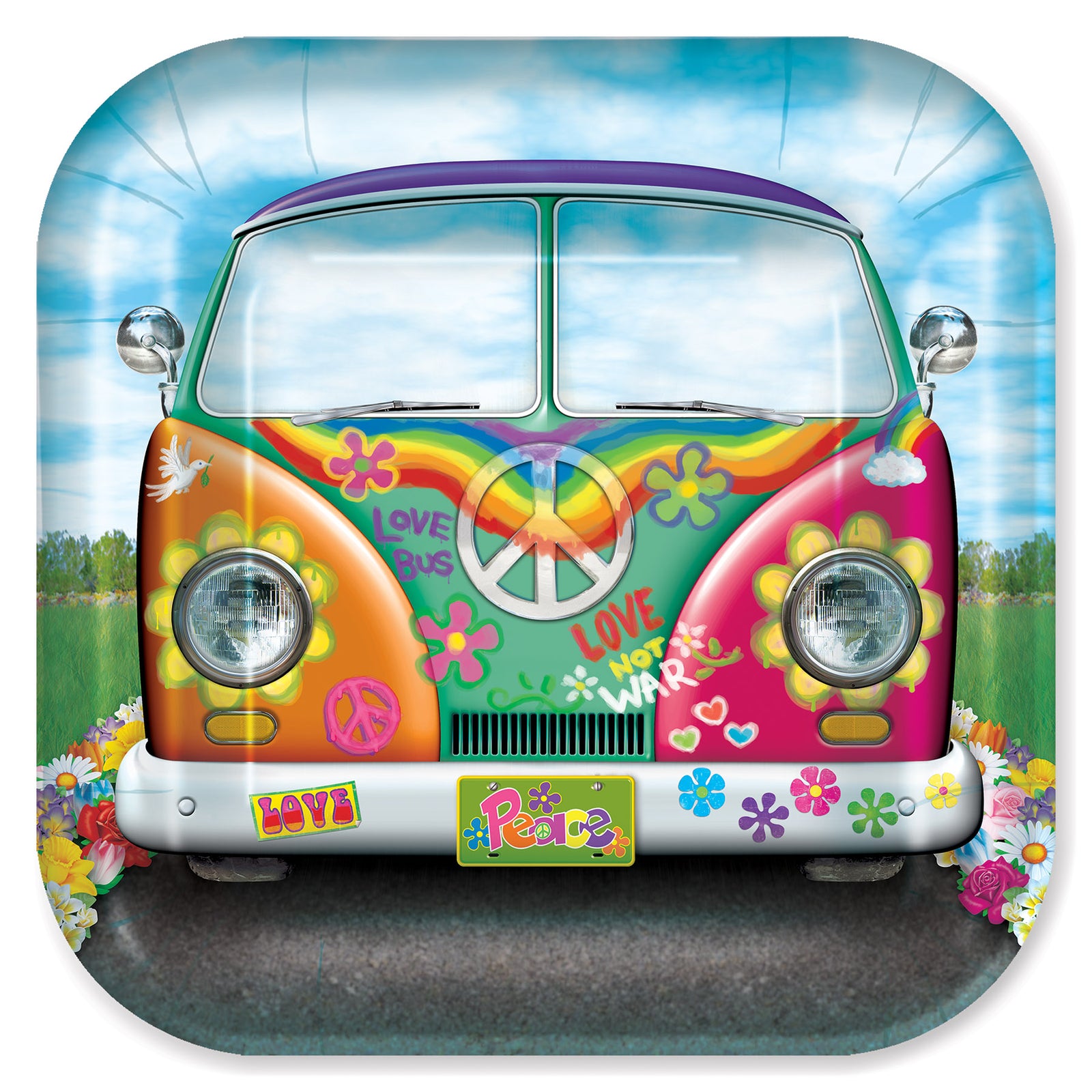 Hippie Bus Plates (8 per package)