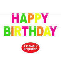 Neon Happy Birthday Streamer