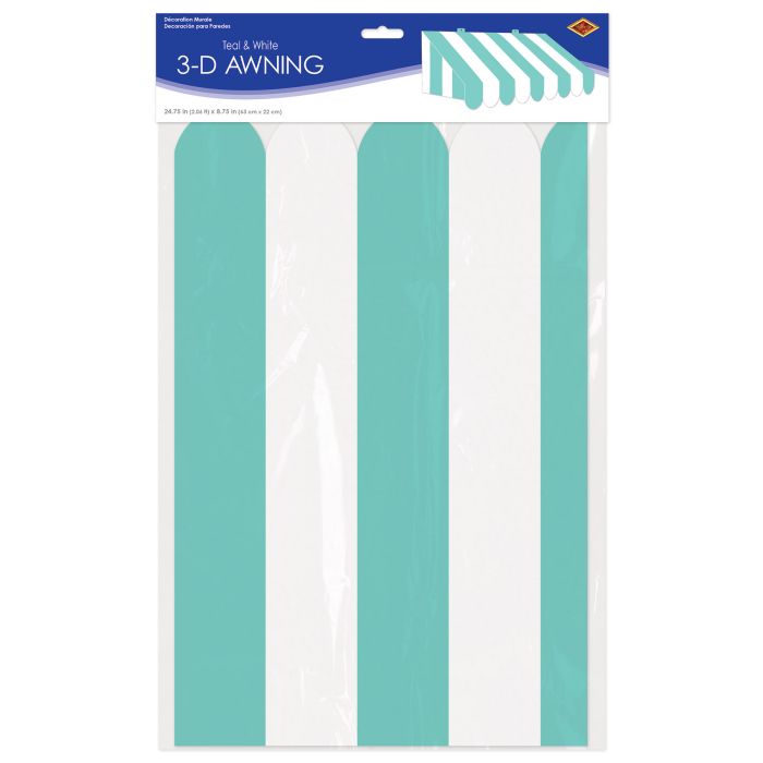 3-D Teal & White Awning Wall Decoration
