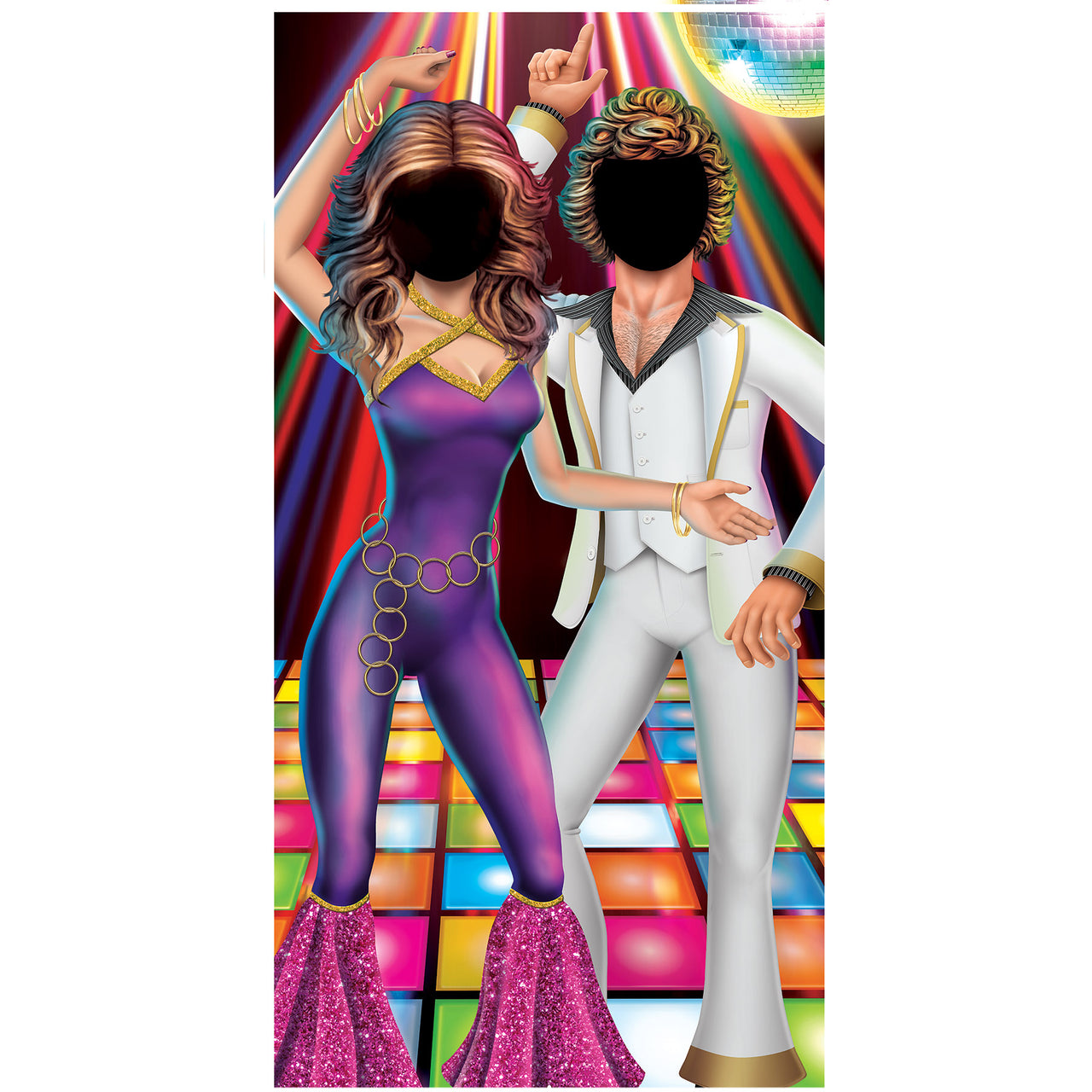 Disco Couple Photo Prop Stand-Up (1 per package)
