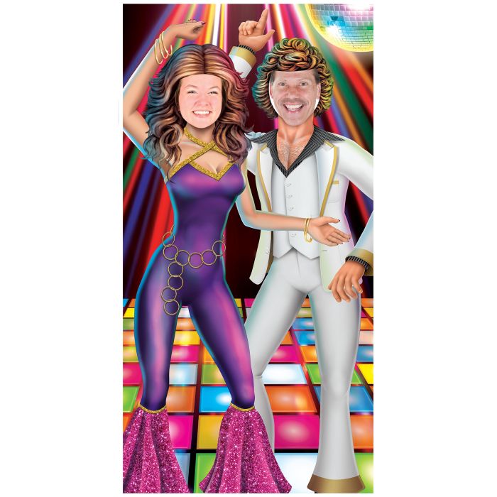 Disco Couple Photo Prop Stand-Up