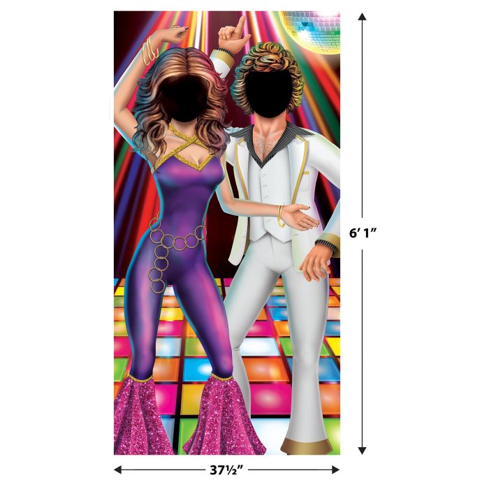 Disco Couple Photo Prop Stand-Up