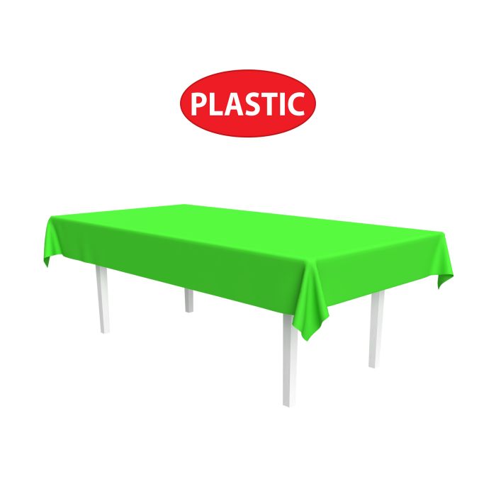 Neon Lime Plastic Rectangular Tablecover