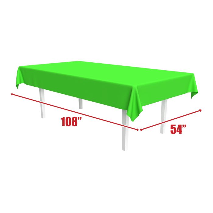 Neon Lime Plastic Rectangular Tablecover
