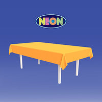 Neon Orange Plastic Rectangular Tablecover