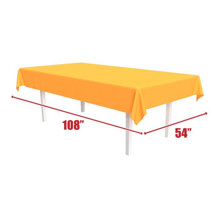 Neon Orange Plastic Rectangular Tablecover