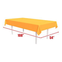 Neon Orange Plastic Rectangular Tablecover