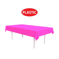 Neon Pink Plastic Rectangular Tablecover