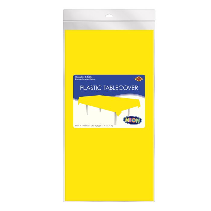 Yellow Plastic Rectangular Tablecover