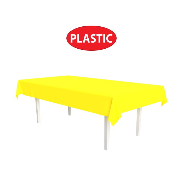 Yellow Plastic Rectangular Tablecover