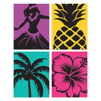 Luau Silhouette Decorations (4 per package)