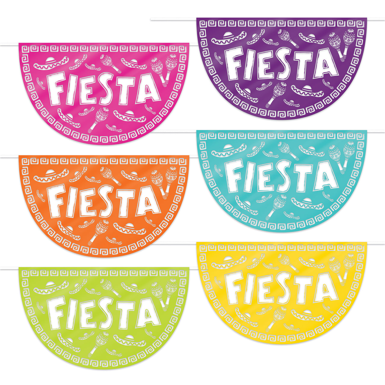 Fiesta Picado Style Plastic Buntings (6 per package)