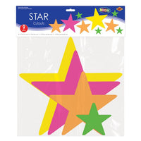 Neon Star Cutout Decorations