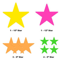 Neon Star Cutout Decorations