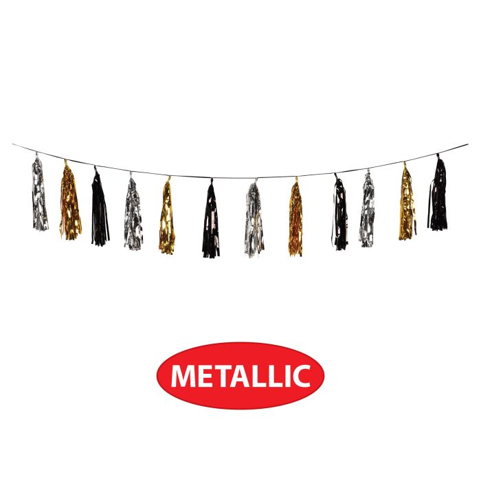 Oversized Metallic Tassel Garland