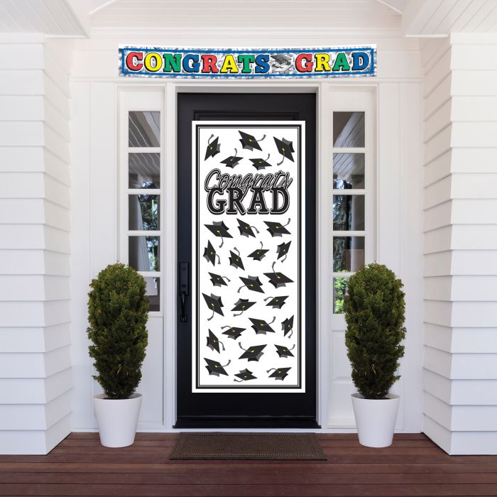 Black Congrats Grad Door Cover