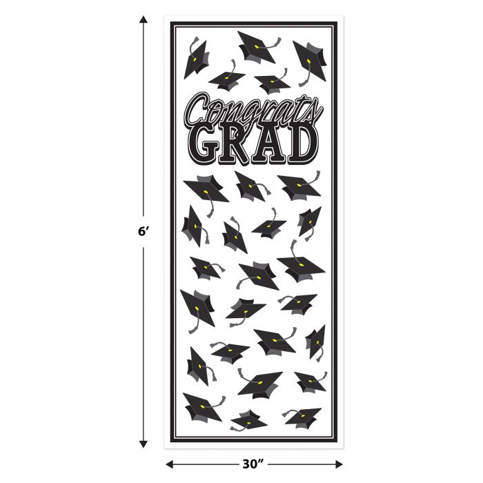 Black Congrats Grad Door Cover