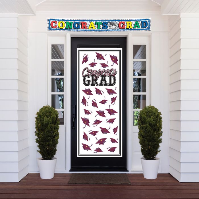 Burgundy Congrats Grad Door Cover