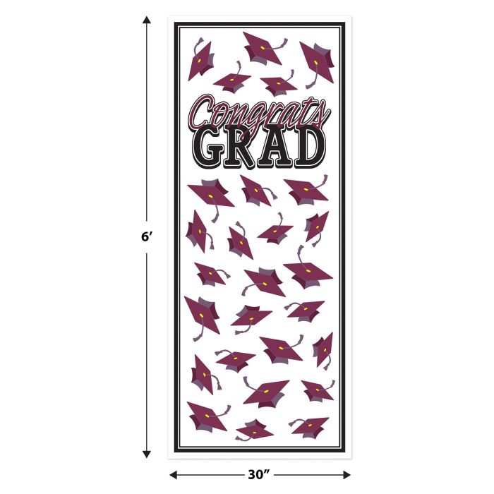 Burgundy Congrats Grad Door Cover