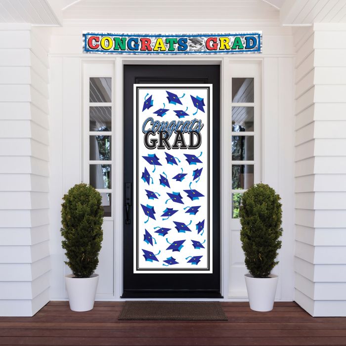 Blue Congrats Grad Door Cover