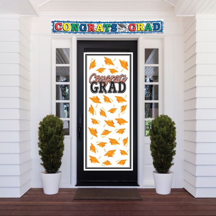 Orange Congrats Grad Door Cover