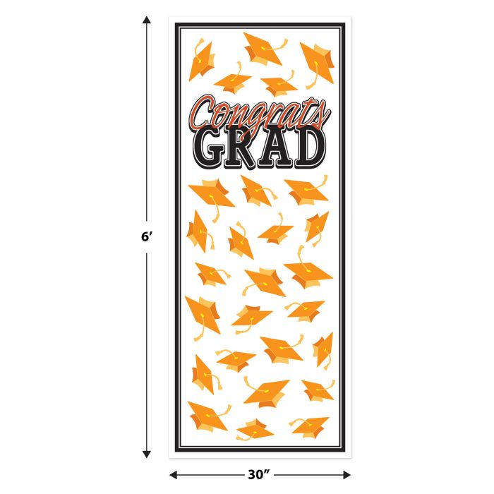 Orange Congrats Grad Door Cover