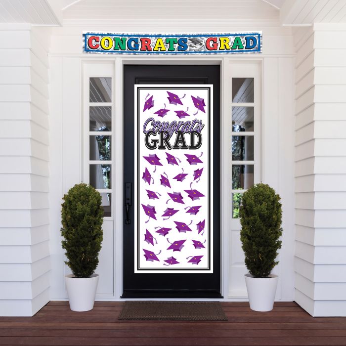 Purple Congrats Grad Door Cover