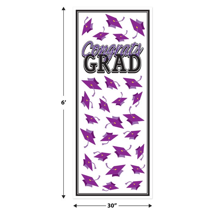 Purple Congrats Grad Door Cover