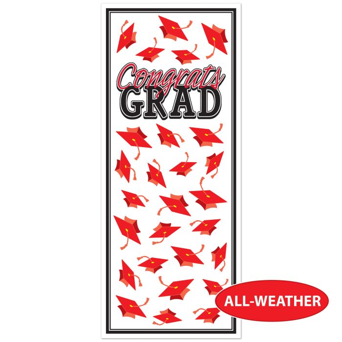Red Congrats Grad Door Cover