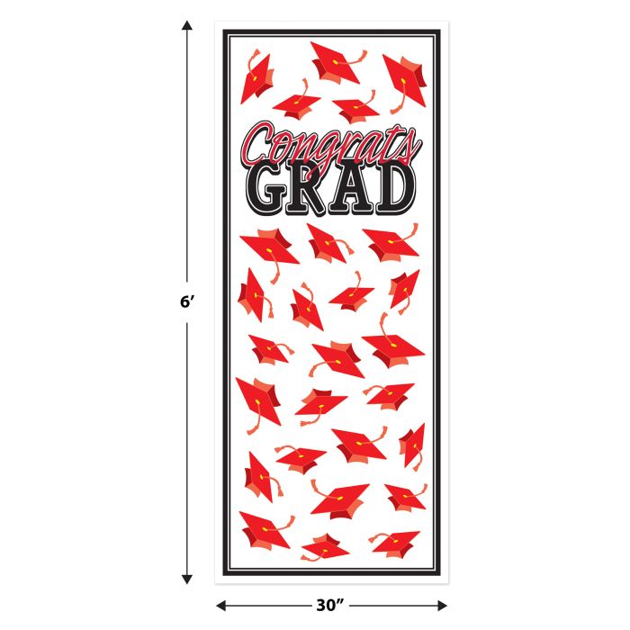 Red Congrats Grad Door Cover