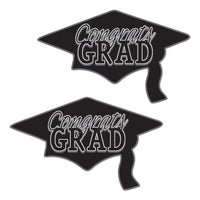 Black Congrats Grad Cutout Decorations (2 per package)