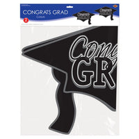 Black Congrats Grad Cutout Decorations