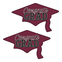 Burgundy Congrats Grad Cutout Decorations (2 per package)