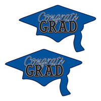 Blue Congrats Grad Cutout Decorations (2 per package)