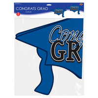 Blue Congrats Grad Cutout Decorations