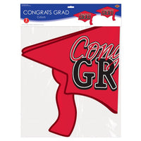 Red Congrats Grad Cutout Decorations