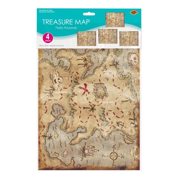 Plastic Treasure Map Placemats